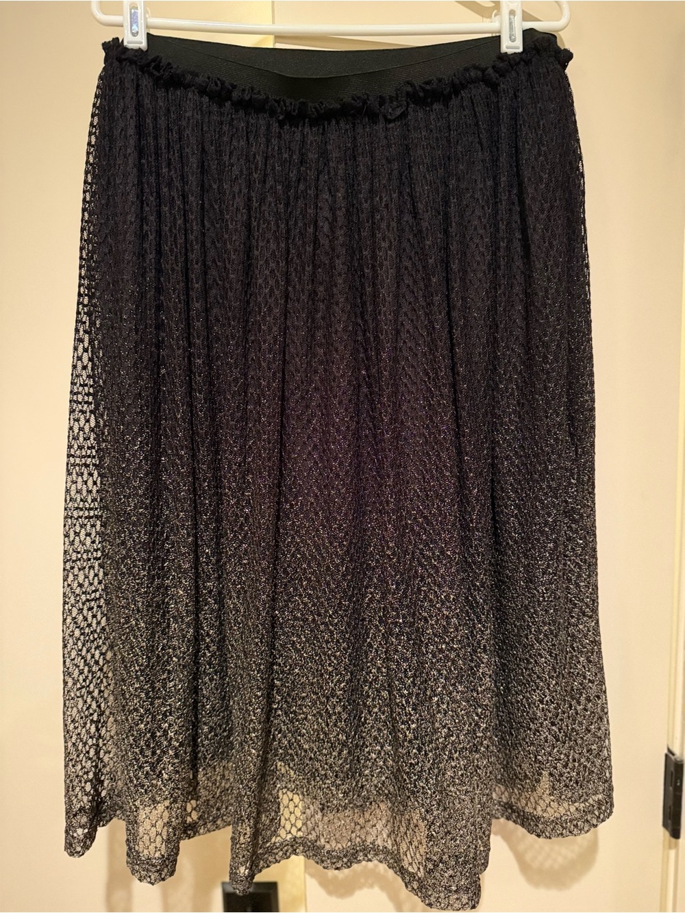 Black Mesh Midi Skirt